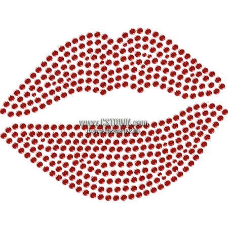 Sexy Red Lips Rhinestone Hotfix Patterns for Mask